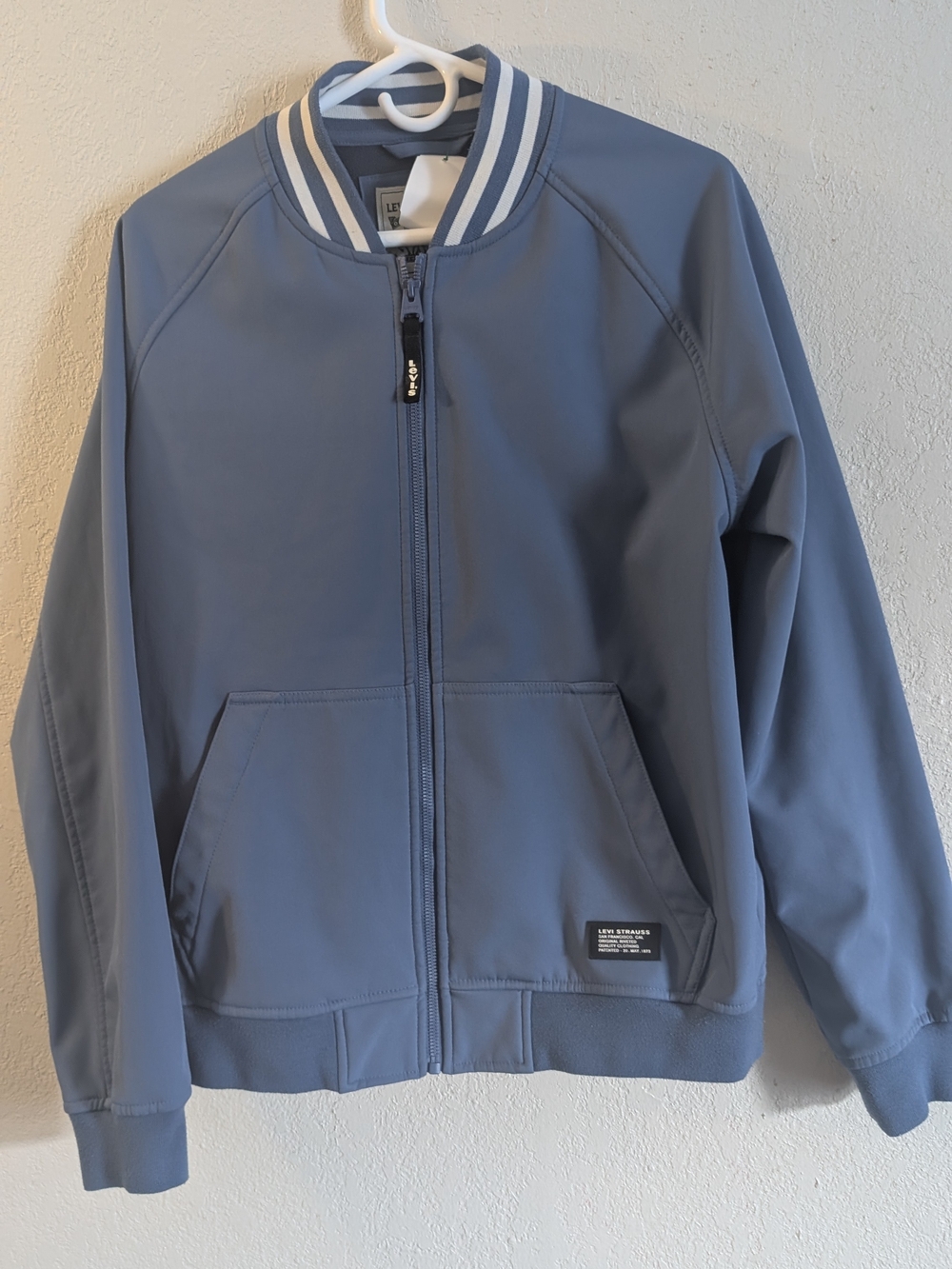 Levi's Blue Bomber Jacket with White-Trim Collar